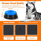 Dog Buttons for Communication, 6 Pcs Dog Talking Button Set, 30s Voice Recording Speaking Button Pet Speech Training Buzzers with 30 Scene Stickers and Waterproof Anti-Slip Mat for Animal Training
