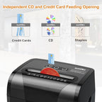Suntiko Paper Shredder, 18-Sheet Cross Cut Level P-4, Shred Paper/Credit Card/CD, with Large Pull Out Bin，Insert Auto Jam Proof System Shredder for Home&Office