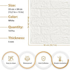 JOLOV 20 PCS 3D Wall Panels Peel and Stick - PE Foam DIY Self Adhesive, Waterproof, Perfect for Interior Wall Decor in Bedroom & Living Room (20)