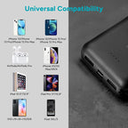 DR.PREPARE 10000mAh Heated Vest Battery Pack with Dual USB Outputs & Type C in/Output, 5V 3A Power Bank for Heated Jacket, Ultra-Compact Portable External Battery Charger, Eye Mask, iPhone, iPad