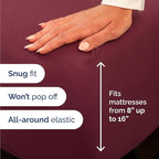 Twin Size 3 Piece Sheet Set - Comfy Breathable & Cooling Bed Sheets Set - Hotel Luxury Bedding for Women, Men, Kids, Teens, Boys & Girls - Deep Pockets, Ultra-Soft, Wrinkle Free - Oeko-Tex - Burgundy