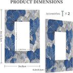 Bvtewkhz Abstract Blue Marble Plant Leaves 1 Gang Single Rocker Decorative Light Switch Covers Electrical Faceplate Switch Plates for Bathroom Kitchen Home