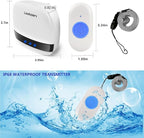 LIOTOIN Caregiver Pager Wireless Call Button Call Bell Call Light Alert Button for Home/Elderly/Patients/Disabled Nurse Alert System Emergency Button 3 Plugin Receivers 5 Waterproof Transmitters