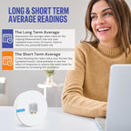 LifeBasis Radon Detector for Home, Portable E-Ink Display Radon Meter with Short & Long Term Monitoring of Radon Levels, Visual Alarm, Switchable Mesurement Unit Bq/m3 or pCi/L, Battery-Powered