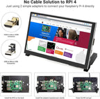 ELECROW 7 Inch Touchscreen Monitor for Raspberry Pi - 1024x600 IPS Capacitive Touch Screen HD Mini LCD Display with Stand Compatible with Raspberry Pi 5/4B/3B+/3B, BB Black, Win11/10/8/7, Driver Free