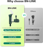 BN-LINK Outdoor Power Stake Timer with Mechanical, 6 Grounded Outlets - 6 ft Cord, Weatherproof for Outdoor Lamps Lights 1875W/15A ETL Listed