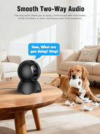 YYSY 2K 2.4G&5G Indoor Security Camera, 2 Packs Pet/Dog/Baby Security Camera with Phone App, 360° Pan-Tilt WiFi Cameras for Home Security, 2-Way Audio, Night Vision, Auto-Tracking, Privacy Mode