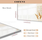 36x55inch Bathroom Mirror, Silver Rectangle Mirror with Thin Metal Frame, Large Rectangular Wall Mirrors for Bathroom, Living Room, Hair Salon, Big Mirror Hang Horizontal/Vertical