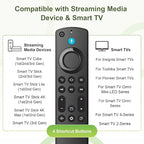 Replacement Voice Remote Control Fit for Fire Smart AMZ TV Stick(HD/Lite/4K Max/4K/Cube), FireSeries Stick(2nd Gen/3rd Gen), Smart TVs 3rd Gen, for All Omni QLED Series＆Insignia-Pioneer-Hisense-TCL