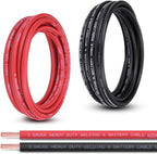 Shirbly 6 Gauge Battery Cable, 15FT Red + 15FT Black 6 AWG Pure Copper Wire Welding Cable, for Automotive, Battery, Solar and Generator, Standard USA OFC Wire