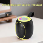 Portable Bluetooth Speaker – 8W HD audio quality, TWS stereo pairing, LED light show, compact and portable, suitable for outdoor use, can be used in cars, travel and parties, a cool teen gift(Yellow)