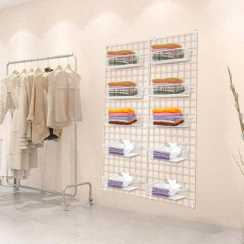 7RiversART Grid Wall Commercial Grade Gridwall Panels – Heavy Duty Grid Panel for Any Retail Display Wall Grid 2' Width x 6' Height, White (Pack of 4) Easily Portable