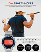 SOUYIE Smart Watch for Men,1.43''AMOLED Screen with 24 Hours Healthy Monitor, 100+ Sports Modes Fitness Tracker Watch, High-Capacity Battery Pedometer Calorie Smartwatch Compatible Android iOS