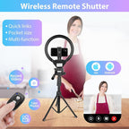 Sensyne 12-inch Ring Light with 67-inch Selfie Stick, Tripod and Phone Holder, Selfie Remote Control Circle Light for Live Stream/Video Recording/TikTok, Compatible with All Phones and Cameras