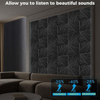 8 Pack Self-Adhesive Soundproof Wall Panels, 12 x 12 x 0.47 in Sound Proof Foam Panels for Walls, 1.2lb/ft³ High Density, Thicker 0.47in, Acoustic Panel, Peel and Stick Wall Panel Studio Black