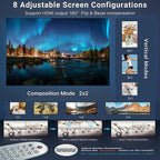 4-in4-out Video Wall Controller 2x2, HDMI & VGA & USB & SD Support 4K Input TV Wall Controller,1080P Output TV Wall Processor,180 Degree Rotate 1x2,1x3,1x4,2x2,2x1,3x1x4x1