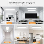 AIKVSXER 42 Pack 1x4 LED Flat Panel Light, 50W 5500LM Surface Mount Ceiling Fixture, 3CCT (3000K/4000K/5000K), Ultra-Thin 48In, 10-100% Triac Dimmable for Kitchen, Garage, Office, Basement