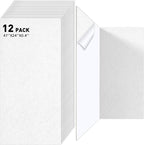 12 Pack Large Acoustic Panels, 47 x 24 x 0.4 Inch Self-adhesive Sound Absorbing Panel for Studio Home Office(White)