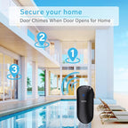 Door Chime, Door Sensor Chime for Door Opens – Door Ringer with 500ft Operating Range 52 Chime 110dB LED Indicators –Entry Alert Chime for Business/Home/Office (1 Receiver+3 Sensors)