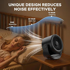 MORECORE Desk Fans for Bedroom, Strong Airflow Turbo Quiet Small USB Fan, 17hrs Running, 360° Rotate & 5 Speeds, 4000mAh Battery Operated Portable Fan with LED Display for Home Office Desktop-Black