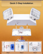 Sunco LED Emergency Lights, Commercial Lighting for Business, Power Outages, Offices, with Backup Battery (90 Minutes), Wall Mount, Hard Wired, 120-277V, Fire Resistant (94V-0) UL.
