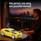 WSTER WS-592 Supercar Design Bluetooth Replica Speaker – Portable Car Model Wireless Speaker with TWS Stereo, FM Radio, LED Party Lights, USB/TF Playback, Hands-Free Calling, Microphone(Yellow)