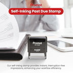 Promot Past Due Self Inking Rubber Stamp - Refillable Stampers for Office - Business, Accounting, Bookkeeping, Coding, Legal, Notary, Work, Ordering, Inventory, Check, Accounts Payable Stamp - Red Ink