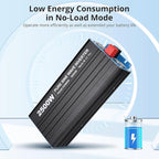 2500W Pure Sine Wave Inverter,1 USB Port 5v/3.4a,LCD Display&Remote Controller for Home, RV, Truck