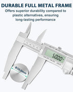 Mxmoonfree 12-Inch Digital Caliper with 4-Inch Jaw Depth, Precision Measuring Tool, Full Metal Frame, Large LCD Screen, Resolution 0.0005"/0.01mm, Ideal for Professionals & Hobbyists