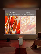 120" PureVision Motorized Projector Screen with Laser Speckle Reduction & Auto-Sync for Long Throw Projectors,Movie Screen 4K/8K UHD Ready,20" Adjustable Drop and Black Backing for Enhanced Contrast