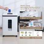 Effeluviate Professional Commercial Paper Shredder: P-7 Security Super Micro-Cut 1x1.7mm 7 Sheets/CDs/Cards/Staples 6-Gal Bin Heavy Duty for Home/Office/Industrial/Business Use-Confidential Documents