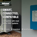 tekmar Invita Wi-Fi Thermostat | 2-Wire, Energy Star Approved, Up to 2-Stage Heat, 2-Stage Cool, Fan & 2 Accessories or Up to 4-Stage Heat, 2-Stage Cool, Fan, Reversing Valve and 1 Accessory | ERV/HRV