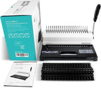 Binditek Binding Machine, 19-Hole, 450 Sheets, Comb Binder Machines with 100 PCS 1/2" Comb Spines, for Letter Size, A5 or Smaller Sizes