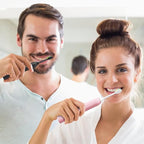 7AM2M Rechargeable Sonic Electric Toothbrush 2 Pack, Soft Toothbrushes for Adults and Kids with 12 Brush Heads, IPX7 One Charge Use for 90 Days, 5 Modes with 2 Minutes Build in Smart Timer