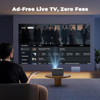 Projector with WiFi and Bluetooth: [1800 ANSI/Ai Auto Focus/800+ Apps/Compatible with Netflix] Outdoor-Projector 4K Support 1080P Smart Live TV Movie Lisowod L03Pro Projector for Home Theater