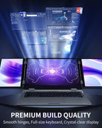 KOOFORWAY Triple Screen Laptop,16” Main + Dual 10.5” Monitors, Core i7-1270P, 32GB RAM,2TB SSD, Win 11 Pro,Wi-Fi 5,BT 5.0,Face & Fingerprint Unlock,USB-C,HDMI for Business/Design/Stock Trading