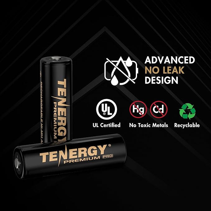 Tenergy 8 Count AA NiMH Premium Pro Rechargeable Batteries and TN480U 8-Bay LCD Display Fast Charger