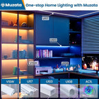 Muzata 10Pack 3.3FT/1M Plus-Size Spotless LED Channel Black LED Strip Diffuser Channel with Milky Frosted White Diffuser Cover U103 BW 1M
