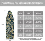 ZCFYGDX Hawaiian Flower Leaf Print Ironing Board Cover 2 Extra Large, Elastic Edges Nylon Buckle Straps Fasteners, (18 x 58 in) Resist Scorching & Staining Breathable Wear-Resistant Easy Install