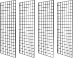 NEESEEYEE Heavy Duty Commercial Grade Gridwall Panels – Grid Panel for Any Retail Display, 2’ Width x 5’ Height, 4 Gridwall Panels Per Carton (Black Finish)