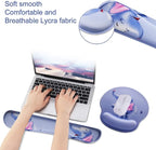 Mouse Pad Keyboard Wrist Rest, Gel Non Slip Rubber Wrist Support Rest Mouse Pad for Home Office, Computer Laptop Desk Typist Gamer, Cute Comfy Cushion Mousepad Memory Foam Ergonomic, Happy Elephant