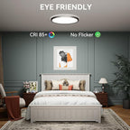 hunhun 6 Pack 16 Inch Dimmable LED Flush Mount Ceiling Light 4800LM Round Light Fixture 5 Color Temperature Selectable Large Flat Ceiling Lamp for Living Dining Room Black ETL Listed