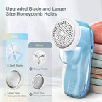 Fabric Shaver, Lint Remover for Clothes, Electric Lint Remover with 3 Replaceable Blades, Removes Fabric Pills, Rechargeable Sweater Defuzzer Pill Remover, Depiller Effectively Remove Pills (Blue)