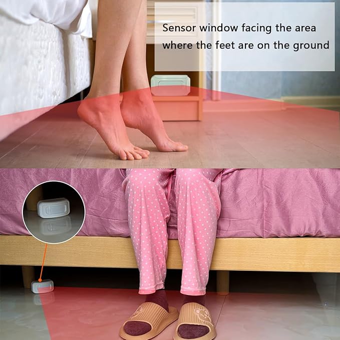 Bed Alarm for Elderly Adults Wireless，Bed Sensor Alarm and Fall Prevention for Elderly/Dementia Patients and More,Caregiver Pager/ Motion Sensor Alert with Vibration【 Newly Upgraded】