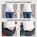 JASGOOD Women No Show Stretch Belt Elastic Web Strap Belt with Flat Buckle for Jeans Pants Dresses