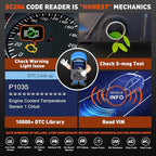 CGSULIT Scan Tool SC204 OBD2 Scanner, Check Engine Light Code Reader with Reset, One-Click I/M, Clear Error Code, DTC Lookup & More, Car Diagnostic Tool for All OBDII/EOBD Vehicles After 1996, Grey