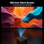 HAPPRUN 2500 ANSI Lumens Outdoor Projector with Built-in Streaming Apps, 4K Decoding Resolution, Dolby Audio, WiFi 6 and Bluetooth 5.2 for Indoor and Outdoor Home Theater