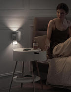 L LOHAS LED Bright Night Light, Night Lights Plug into Wall, Daylight White, Dimmable Nightlight Plug in White Shade, Light Sensor, Decorative LED Nightlights for Hallway Bathroom Kitchen, 2 Pack