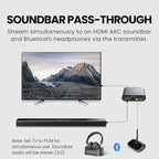 Avantree HAX06 – HDMI ARC Audio Extractor with Passthrough for TV, Soundbar & Headphones Simultaneous Use, CEC Volume Control, Optical & RCA Outputs