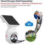 GlowPop 1080p Security Camera Wireless with Solar Panel, 2.4G WiFi Only, AI Human Detection, 2-Way Audio, Color Night Vision, Indoor/Outdoor Surveillance Bullet Cam, Cloud Storage (Sold Separately)